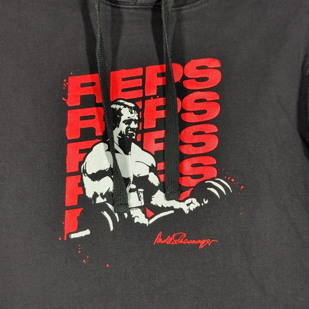 Arnold's‎ Pump Club Hoodie Men L Black Arnold Schwarzenegger Reps Bodybuilding
